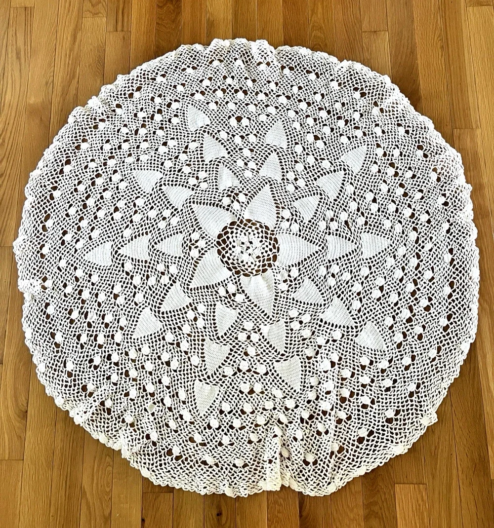 Hand Crocheted Tablecloth Hand Round 37